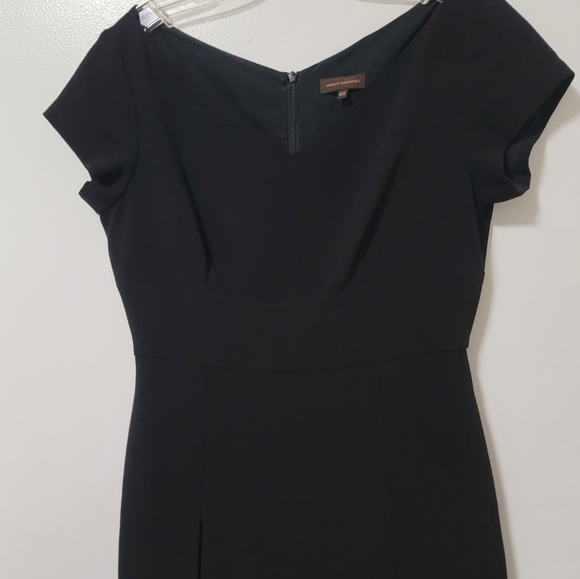 Adolfo Dominguez Womens Black Crepe Classic LBD A-line Dress Classic Slits US 8 - Picture 7 of 15